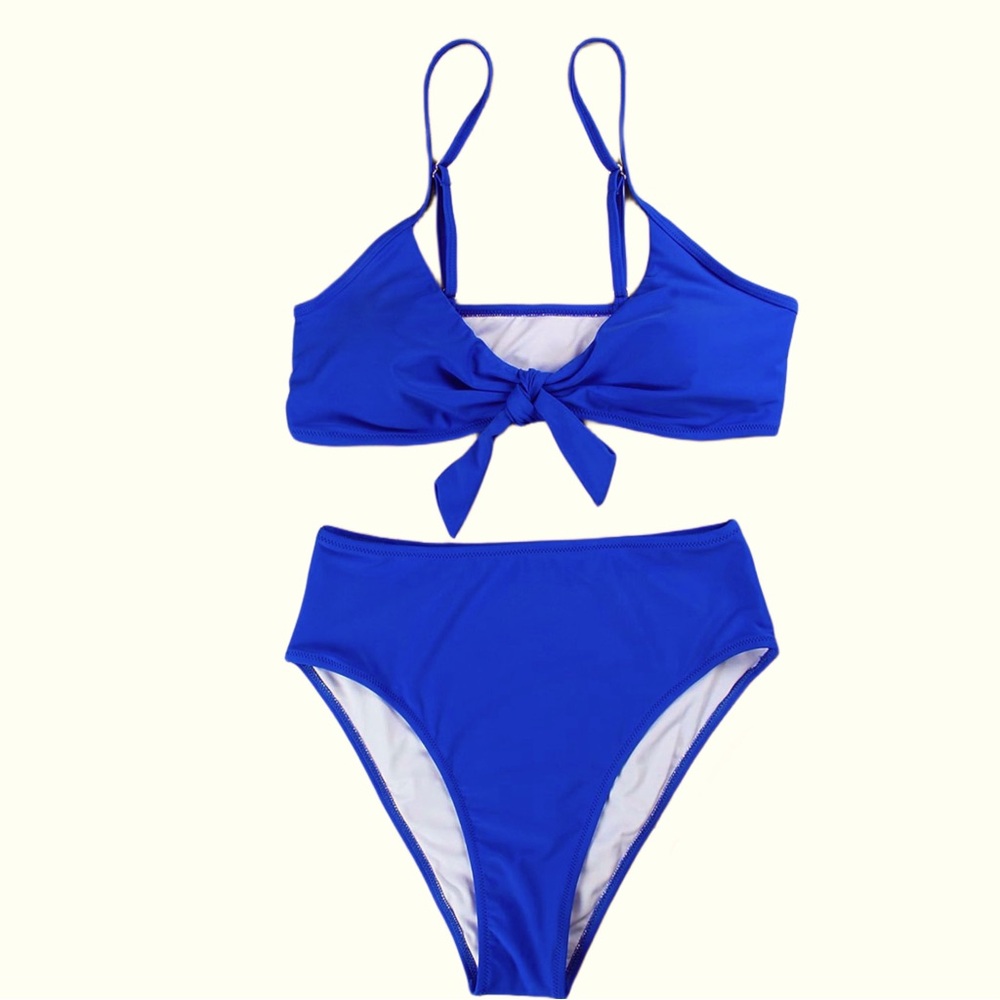 Tie Knot High Waisted High Cut Swimsuit With Adjustable Straps. NWOT!
